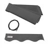 Fab8x6.5gy80 Aleko Retractable Awning Replacement Fabric For Solid Grey 655222809773