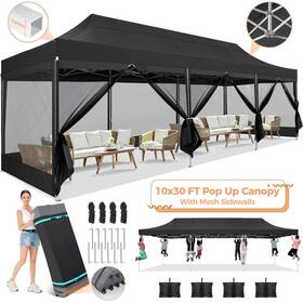 10ftx30ftpatio Famous Brand 43243 Gazebo Pop Up Canopy Tent Sidewall Shelter Mosquito Netting Garden