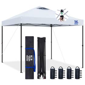 300d Fanpat 199284262096 10x10 Pop Up Canopy Tent Silver-coating Top 1-person Setup Commercial He