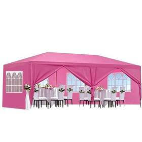 Fansafurn Gg299556 10x20 Ft Party Canopy Tent Outdoor Wedding Gazebo With 6 Removable