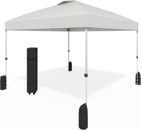 Zp001 Favofamilie 10x10 Pop Up Canopy - Instant Setup Beach Tent With Wheeled Carry Bag 8 Sandbag