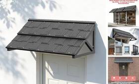 Fc-blackzyp 674519201366 52 Inch X 30 3/4 Fixed Metal Awning For Doors And Windows Triangular Steel Frame