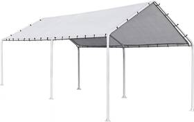 Fdw 195030006921 Cochera De Metal Base Y Toldo Carpas 10x20 Pies Para Carros Autos Patio Exterior