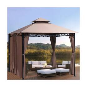 Fdw 840137919222 10ft X Gazebo Canopy Tent Outdoor For Patios With Sidewall And Fabr
