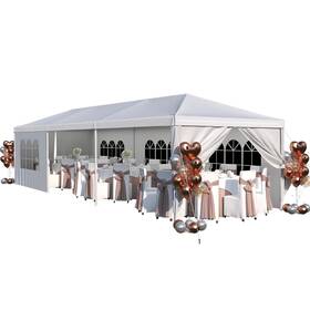 Adl25cnp0083-2 Flamaker 10ftx30ft Heavy Duty Party Tent - Waterproof Wedding Canopy With Removable Side