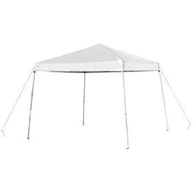 Flash Furniture 889142906957 Harris 8ftx8ft White Outdoor Pop Up Event Slanted Leg Canopy Te