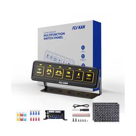 Kf892us Fly Kan 6-gang Wireless Switch Panel For Off-road Lights Waterproof 12v/24v