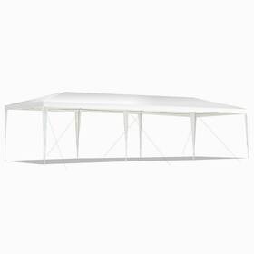 Cwt-34ct1030wh Forclover Gazebo Canopy Tent 10ft X 30ft With Connection Stakes Waterproof White
