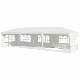 Cwt-35ct1030wh Forclover Gazebo Canopy Tent 10ftx30ft With 5 Removable Sidewalls For Outdoor White