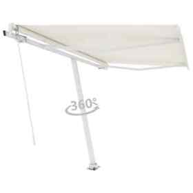 3095734 Freestanding Automatic Awning 118.1inchx98.4inch Cream