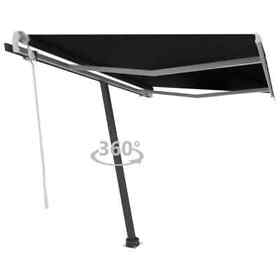3069699 Freestanding Manual Retractable Awning 118.1inchx98.4inch Anthracite