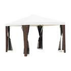 Fyq4332870912140km Rattan Wicker Canopy Shelter Party Tent With Mesh Walls White