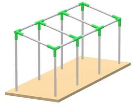 G Goodszone 733447758714 Canopy Fittings Kit 1 3/8 Slant Roof Carport Gazebo Slope Lean To
