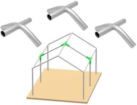 G Goodszone 733447759049 Canopy Tent Fittings 1-3/4 Inch Connectors 3-way 4-way Set For Shelter Carport