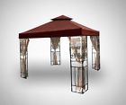 Can0py-2t-gy012-brown Garden Brown 10 Top Cover Canopy Two-tiered Gazebo X10 Replacement