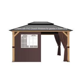 Garden Sunny 735280553730 Gazebo Curtains 10ftx10ft With Pvc Church Windows Gazrbo Privacy 4-pa