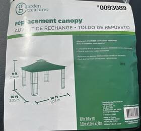 C-j-109d Garden Treasures Replacement Canopy For 10 X Square Gazebo Item 92839