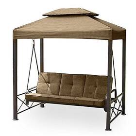Garden Winds 717964032496 Gazebo 3-seat Swing Replacement Canopy Top Cover Beige