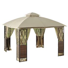 Garden Winds 717964047216 10ft X Wicker Gazebo Replacement Canopy Top Cover - Riplock 350