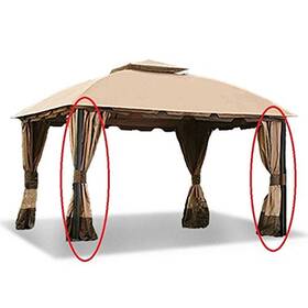 Lcm1085b-crt Garden Winds Privacy Curtain Set For The South Hampton Gazebo - 350