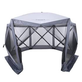 Gardimax 791809979436 Pop Up Instant 12ftx12ft 6 Sided Gazebo Screen House For Camping 8-10 Person F