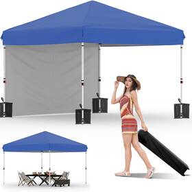 10sd3wfd Garvee 10x10 Pop Up Canopy Tent With 1 Removable Sidewall Heavy Duty Commercial Ins