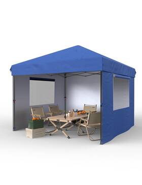 Garvee 199414209472 10x10 Pop Up Canopy Tent Outdoor One-person Set 3-sidewall Blue