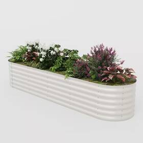 Garvee 313113462413 94.6 Inch X 23.6 17.3 Outdoor Oval Galvanized Steel Raised Garden Bed I