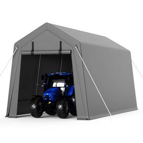 5-y9xt7 Garvee 7ftx10ft Outdoor Portable Storage Shed Waterproof And Uv-resistant Gray