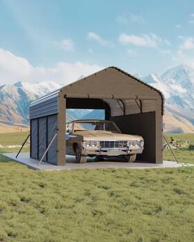 G-mx-mcap-1015mc3m Garvee 10ftx15ftx9ft Metal Carport Enclosed Car Ports With Heavy Duty Steel Frame