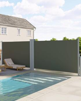 Gv-2sd-bg-gy-1dpzrzas Garvee 71 In X236 Retractable Double Side Awning Patio Water And Uv Resistant