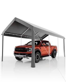 S0m14pd Garvee 10x20 Heavy Duty Carport Galvanized Steel Outdoor Car Canopy With Uv-resista