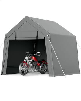 0jzsyn4rfman Garveelife 6 X Ft Carport Storage Shed Portable Garage With Roll-up Zipper Door Heav