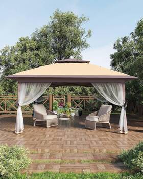 12bp68wg Garveelife Pop Up Gazebo 12x12 Canopy Tent With Mosquito Netting One Push Setup For Bac