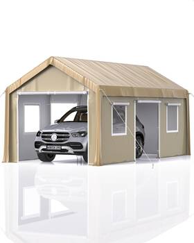 Garveelife 198290329298 10 X 20 Ft Carport Heavy Duty Portable Garage With 4 Roll-up Doors Mesh W