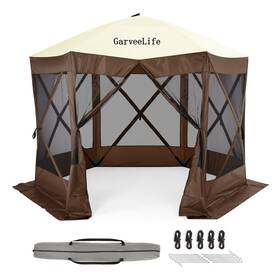 Garveelife 198723489711 Pop Up Gazebo 12 X Ft Portable Outdoor Camping Canopy Screen Tent W