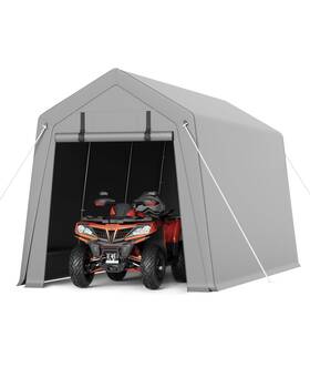Garveelife 198723980461 7 X 15 Ft Carport Storage Shed Portable Garage With Roll-up Zippe