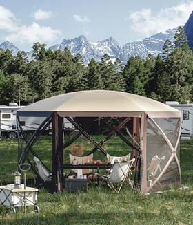 Garveelife 198723990606 12 X Foot Portable Pop Up Camping Outdoor Gazebo With 6 Sided C