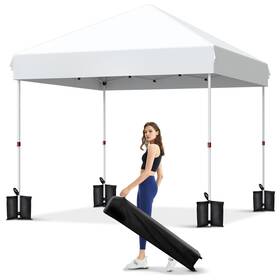 Garveelife 199108243423 10x10 Pop Up Canopy - Easy Camping Tent One Button Push Setup -1 Roller Bag