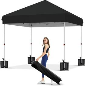 Garveelife 445011143194 10x10 Pop Up Canopy With One Button Push Setup - Heavy Duty Outdoor Tent