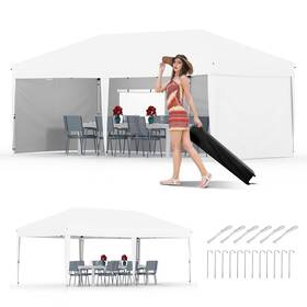 Garveelife 820559262281 10x20 Pop Up Canopy With 4 Sidewalls Beach Ten One Push Setu