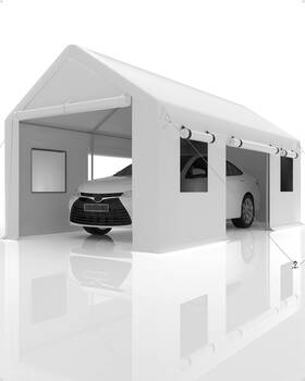 Garveelife 967721338932 20ftx10ft Carport Top Cover White