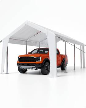 10ftx Garveelife 967721338987 20ftx 11ft Windproof Carport Top Replacement Cover Grey Heavy-duty Garage