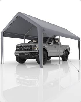 10ftx Garveelife 967721339021 20ftx 11ft Windproof Carport Top Cover Grey Heavy-duty Garage Tent She