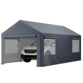 9ohjmtwram Garveelife 9ohjmtwram- 12x20ft Carport Portable Garage With Sidewalls Doors And Ventilated Windows