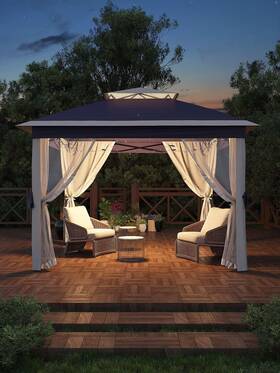 Fs33c8yahq Garveelife 11x11 Pop Canopy Tent Mosquito Netting Outdoor Shelter Setup
