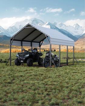 G-mcap-1316-3l53c Garveelife 13ftx16ftx11ft Metal Carport - Heavy Duty Steel For Cars Motorcycles Atv Bo