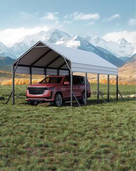 G-mcap-1321-2 Garveelife 13ftx21ftx11ft Oversized Metal Carport Steel Heavy Duty For Allweather Perm