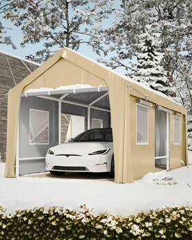 Gl-cap-1020-ka-2tz07 Garveelife 10ftx20ft Windproof Carport Heavy Duty Portable Garage 4 Roll-up Doors