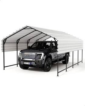 Glmcap-1321-2eg Garveelife Metal Carport 13ftx21ft Heavy Duty Steel With 10 Ft Height And 16 Ga.